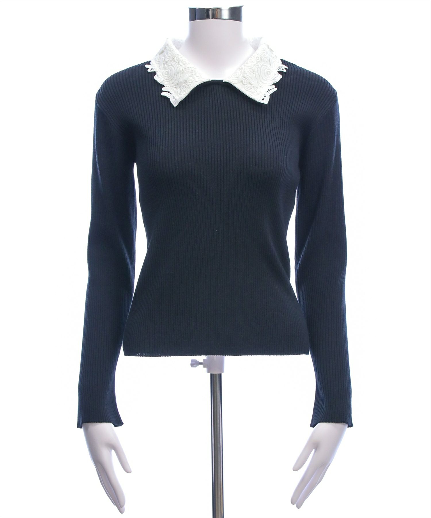 CLEAR BASIC≪新作≫レース襟付きニットトップス[CL9572] | レディース