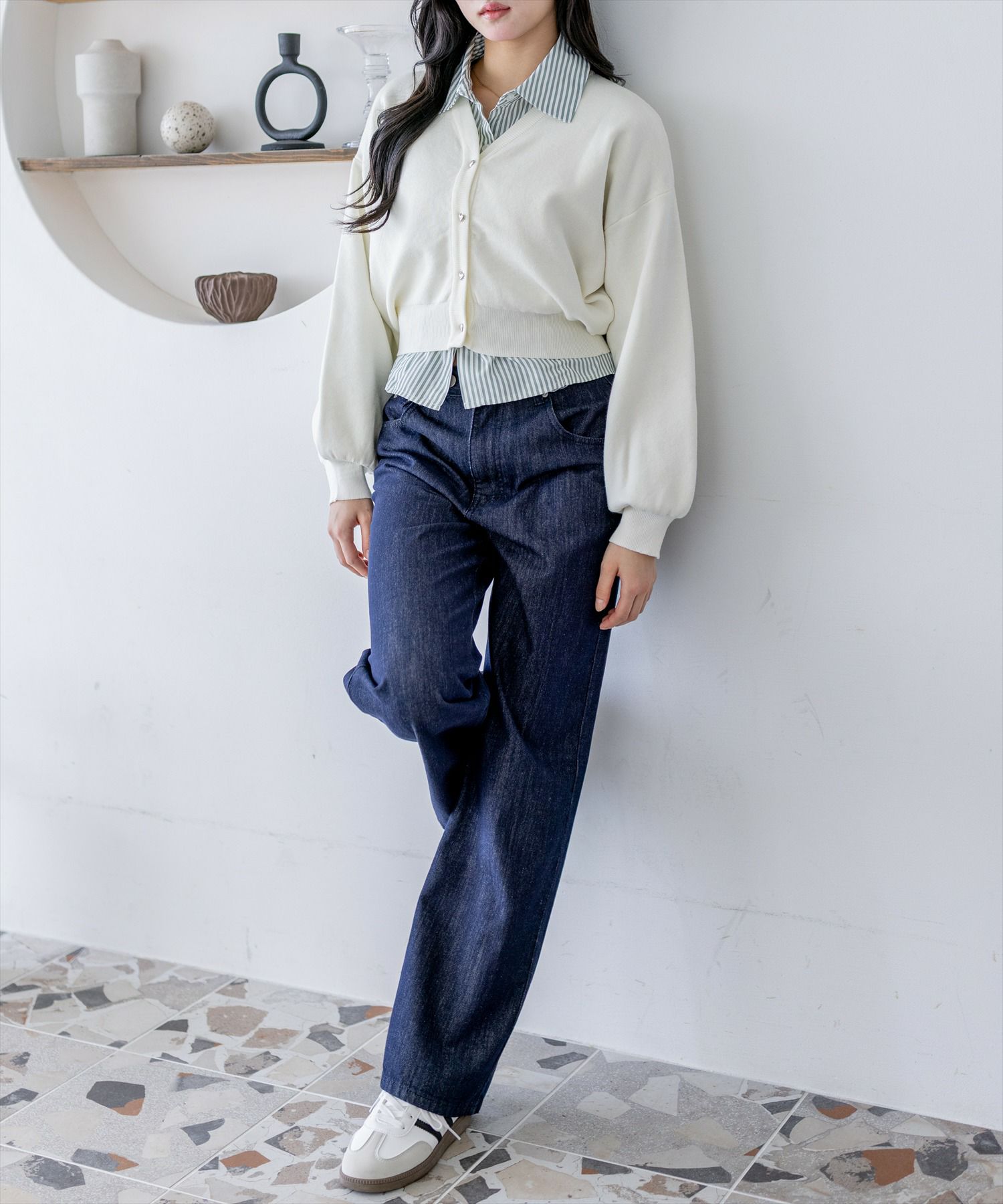 167cm/アイボリー着用
