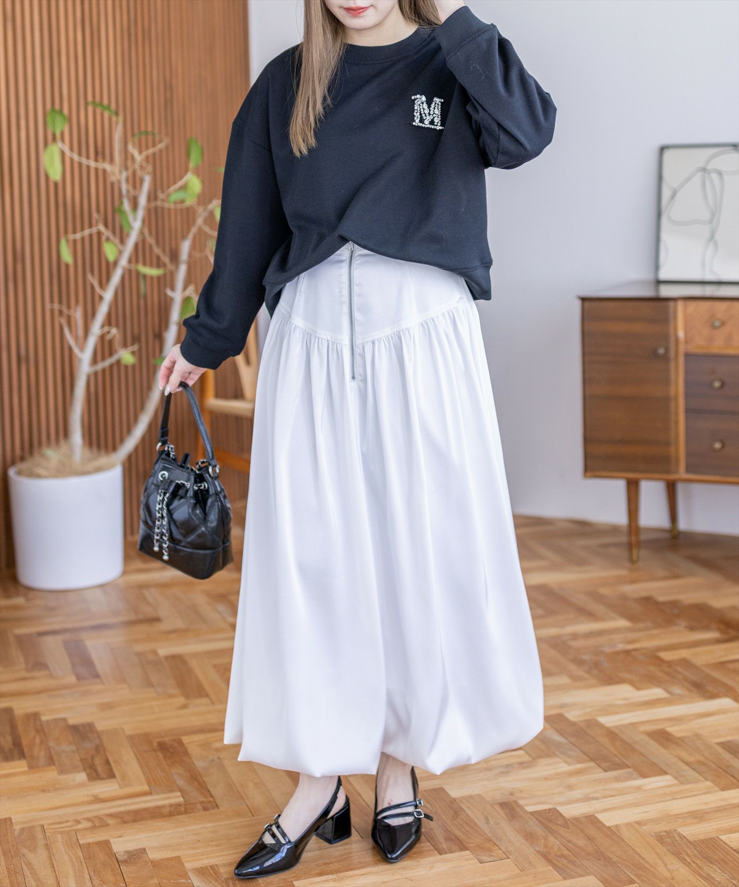 160cm/ブラック着用