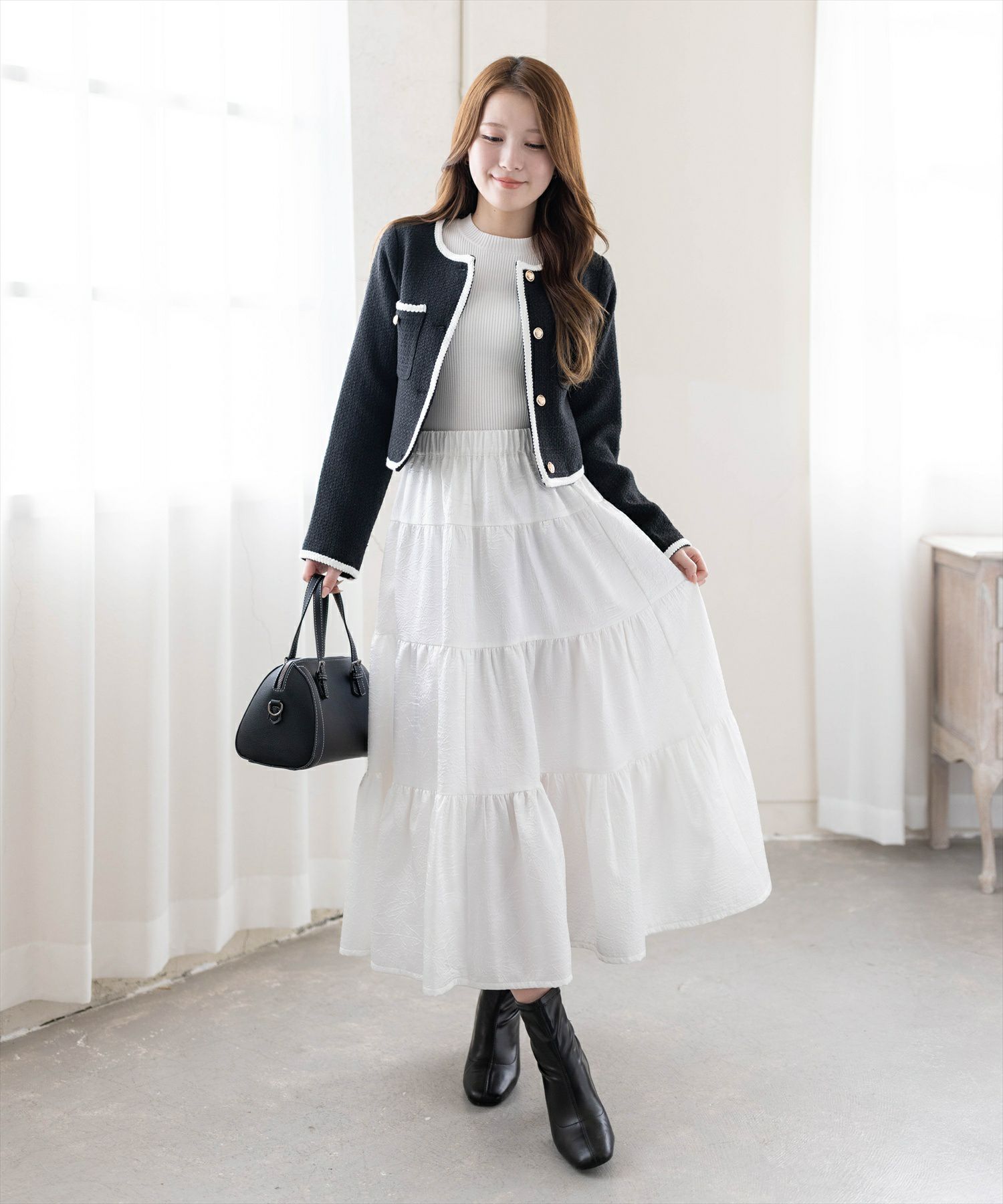 CLEAR BASIC≪新作≫配色パイピングツイードジャケット[CL9668