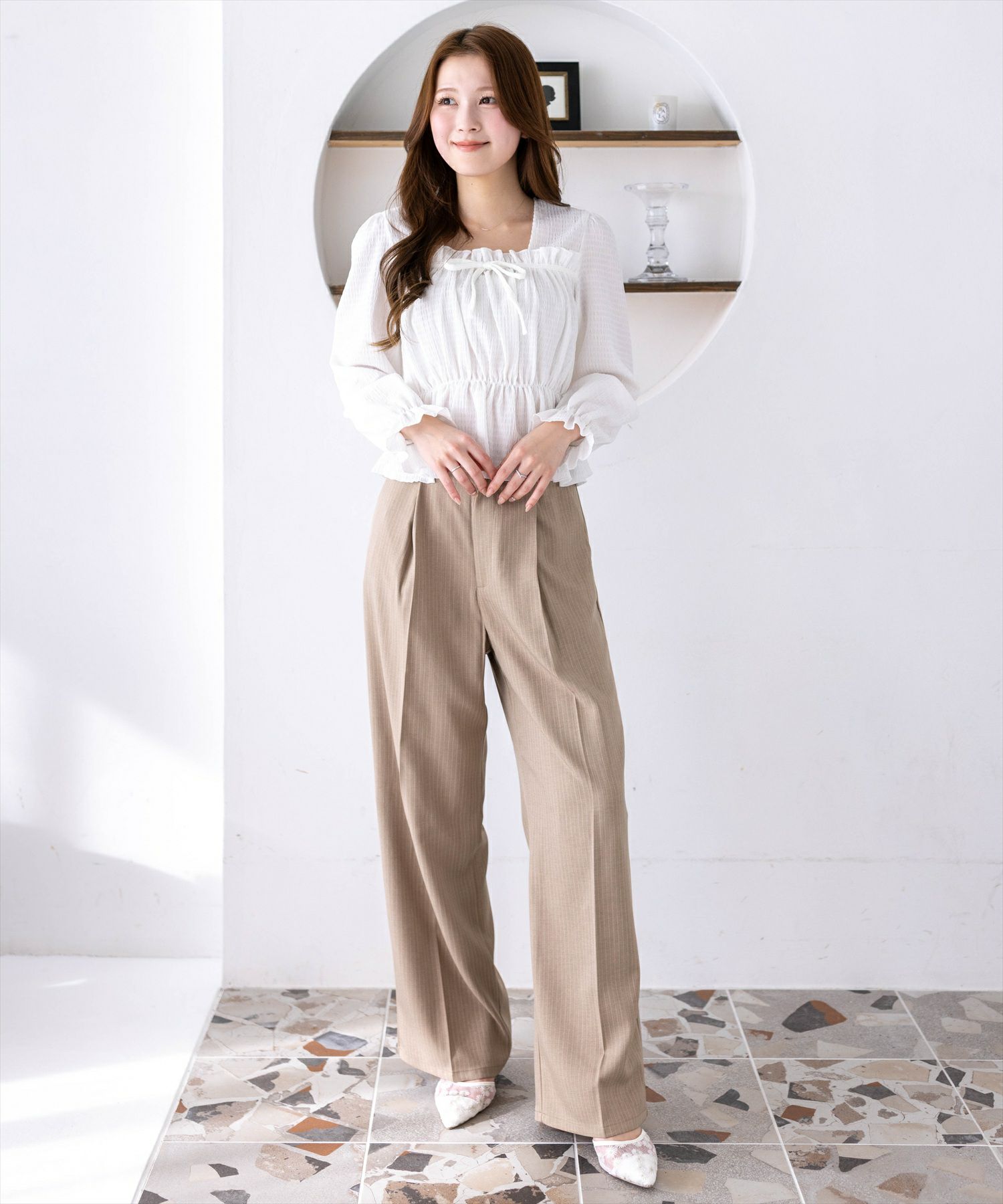 163cm/オフホワイト着用