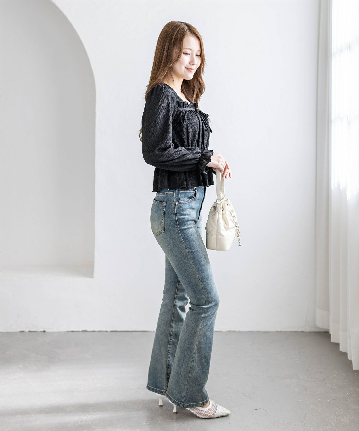 163cm/ブラック着用