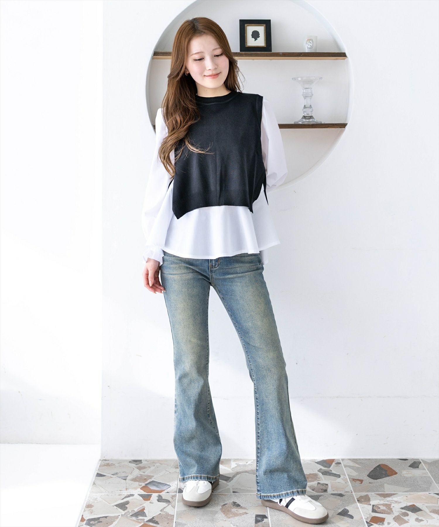 163cm/ブラック着用