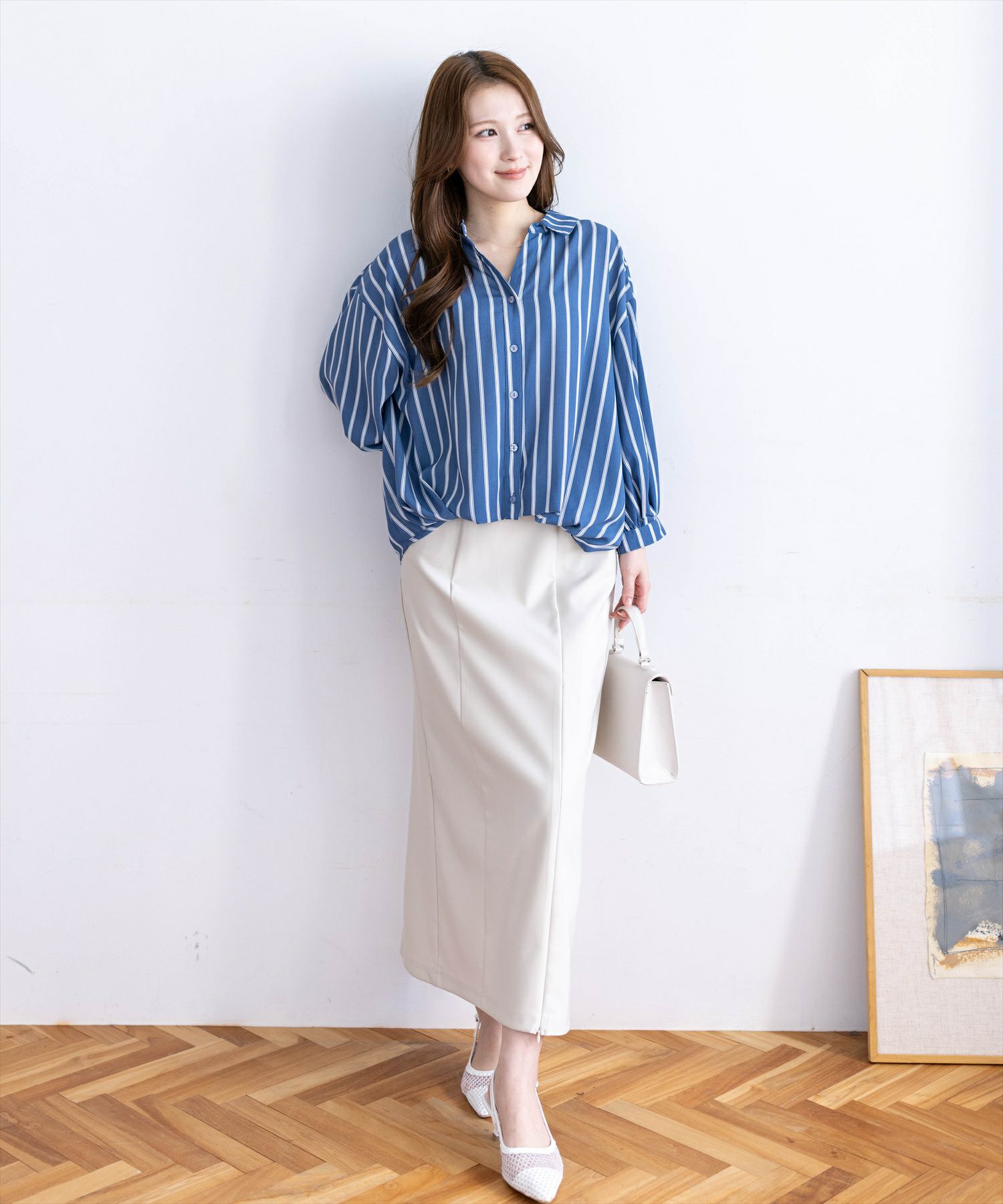 163cm/ブルーストライプ着用