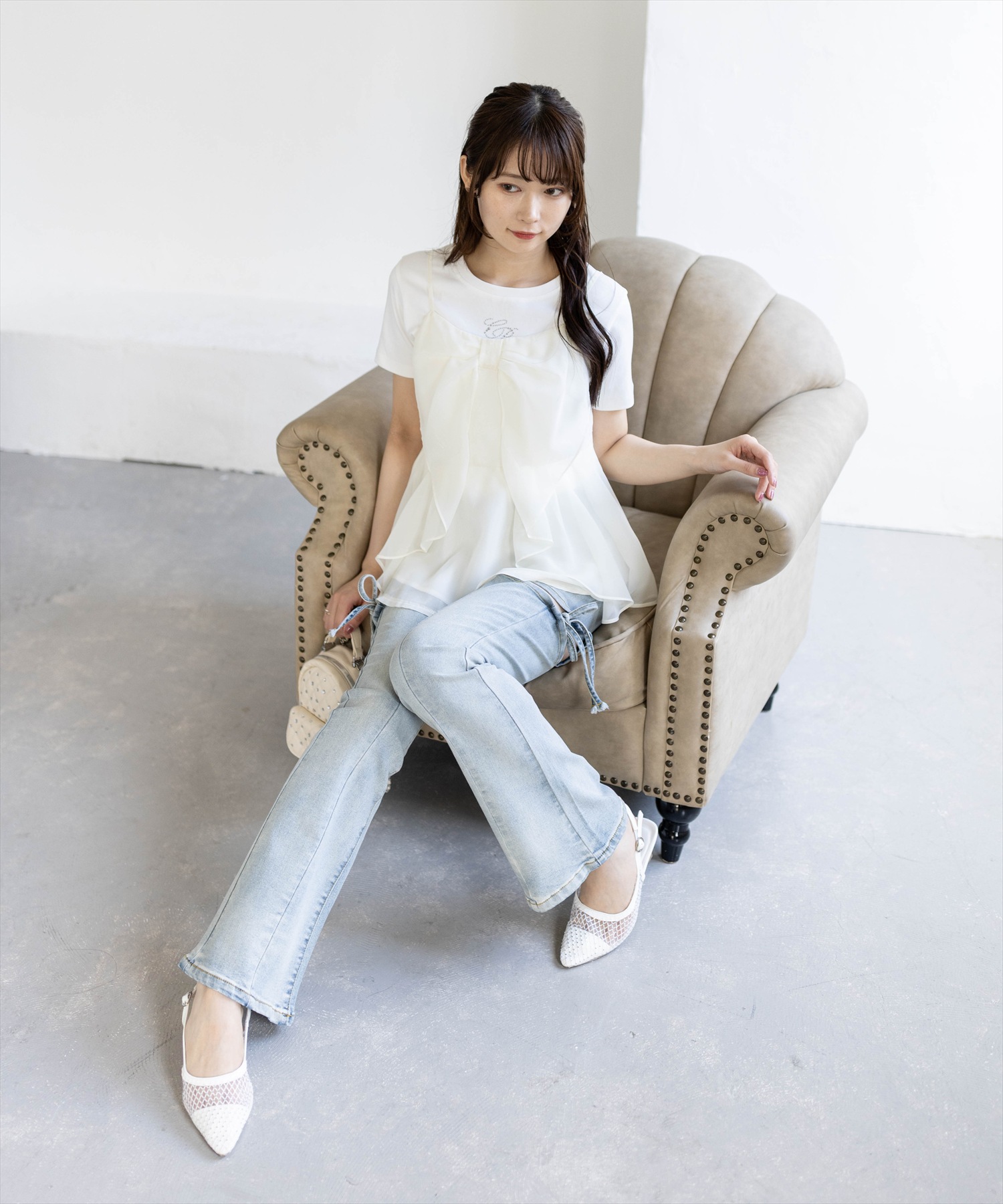 162cm/ミント着用